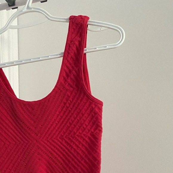 Vibrant, sexy, body con Dress in Red/Magenta. One of a kind - Picture 4 of 6